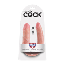 Load image into Gallery viewer, King Cock Medium Double Trouble Flesh Dildo
