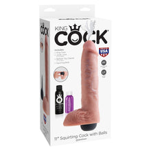 Load image into Gallery viewer, King Cock 11 Inch Squirting Cock With Balls Flesh
