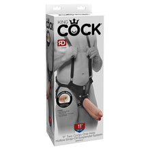Load image into Gallery viewer, King Cock 11 Inch Flesh Two Cocks One Hole Hollow StrapOn
