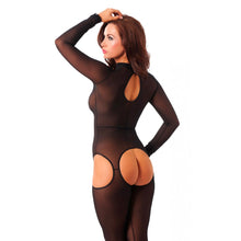Load image into Gallery viewer, Sensual Black Open Crotch Catsuit
