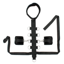Load image into Gallery viewer, Black Padded Collar With Restraint Line And Cuffs
