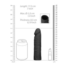 Load image into Gallery viewer, RealRock 7 Inch Penis Sleeve Black
