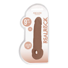 Load image into Gallery viewer, RealRock 9 Inch Penis Sleeve Flesh Tan
