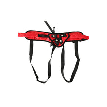 Load image into Gallery viewer, SportSheets Red Lace With Satin Corsette Strap On
