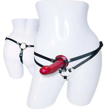 Load image into Gallery viewer, SportSheets Menage A Trois Double Presentation Harness With Dild
