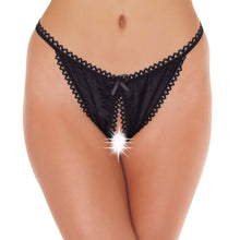 Load image into Gallery viewer, Black Crotchless Tanga
