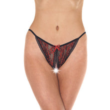 Load image into Gallery viewer, Red And Black Tanga Open Brief
