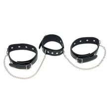 Load image into Gallery viewer, Leather Neck And Leg Chain Cuffs
