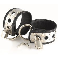 Load image into Gallery viewer, Leather Wrist Cuffs With Metal And Padlocks
