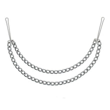 Load image into Gallery viewer, Silver Nipple Clamps With Double Chain
