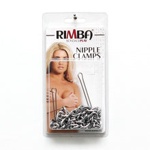 Load image into Gallery viewer, Silver Nipple Clamps With Double Chain
