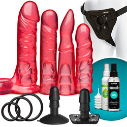 adult sex toy VacULock Crystal Jellies Harness SetBranded Toys > VacuLock Sex System > Complete SetRaspberry Rebel