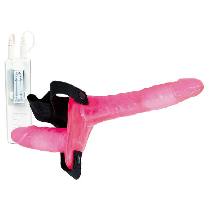 adult sex toy Joyride Pink Duo Double Penis Vibrating Dildo Strap On> Realistic Dildos and Vibes > Vibrating Strap OnsRaspberry Rebel