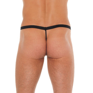 adult sex toy Mens Black GString With Leopard Print PouchClothes > Sexy Briefs > MaleRaspberry Rebel