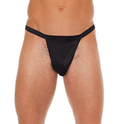 adult sex toy Mens Black Straight GString With Black PouchClothes > Sexy Briefs > MaleRaspberry Rebel