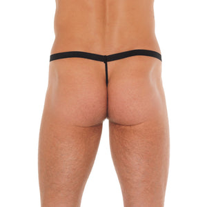 adult sex toy Mens Black GString With Pink PouchClothes > Sexy Briefs > MaleRaspberry Rebel