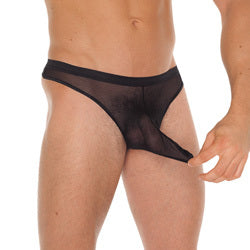 adult sex toy Mens Black GString With Penis SleeveClothes > Sexy Briefs > MaleRaspberry Rebel