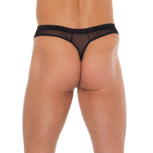 adult sex toy Mens Black GString With Penis SleeveClothes > Sexy Briefs > MaleRaspberry Rebel