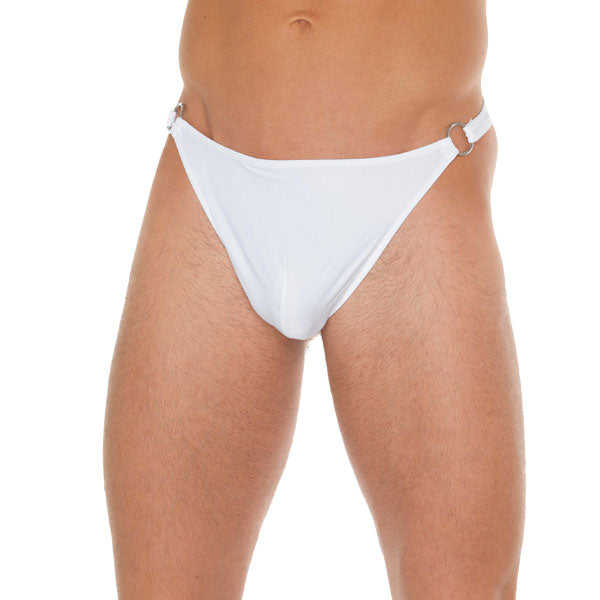 adult sex toy Mens White G String With Metal Hoop ConnectorsClothes > Sexy Briefs > MaleRaspberry Rebel