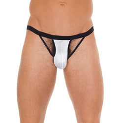 adult sex toy Mens Black GString With White PouchClothes > Sexy Briefs > MaleRaspberry Rebel