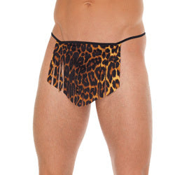 adult sex toy Mens Black GString With Leopard LoinclothClothes > Sexy Briefs > MaleRaspberry Rebel