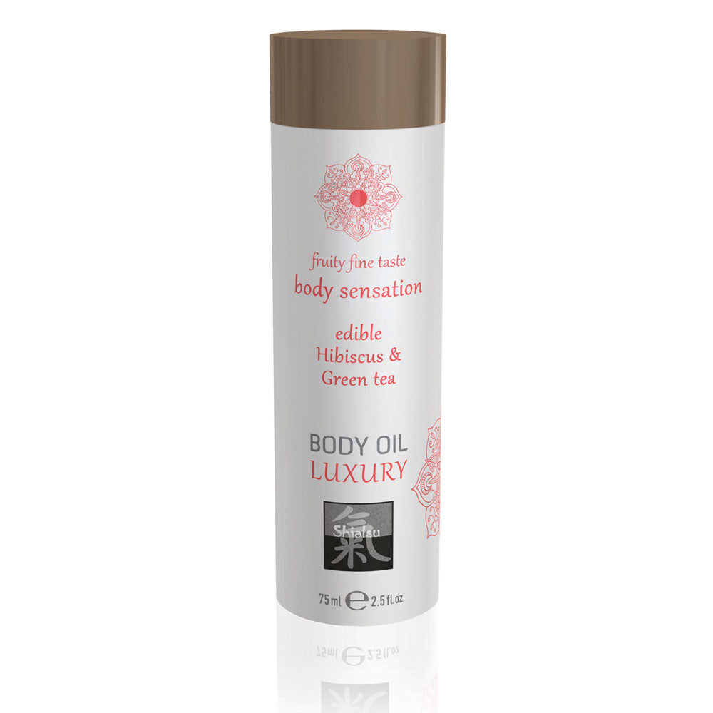 adult sex toy Shiatsu Luxury Body Oil Edible Hibiscus And Green Tea 75ml> Relaxation Zone > Flavoured Lubricants and OilsRaspberry Rebel