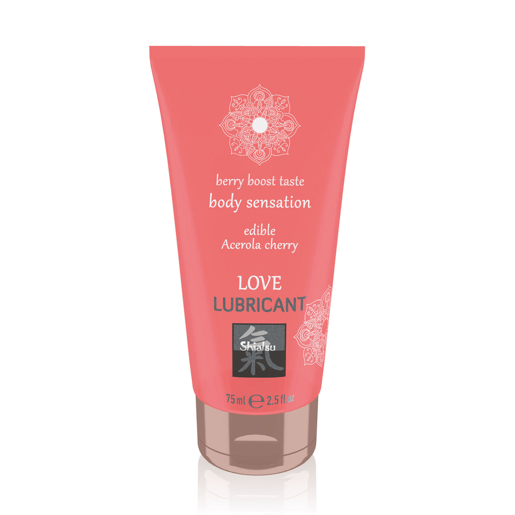 adult sex toy Shiatsu Love Lubricant Edible Acerola Cherry 75ml> Relaxation Zone > Flavoured Lubricants and OilsRaspberry Rebel