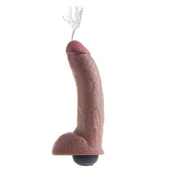 adult sex toy King Cock 9 Inch Squirting Cock With Balls BrownSex Toys > Realistic Dildos and Vibes > Squirting DildosRaspberry Rebel