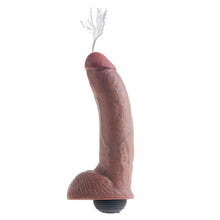 Load image into Gallery viewer, adult sex toy King Cock 9 Inch Squirting Cock With Balls BrownSex Toys &gt; Realistic Dildos and Vibes &gt; Squirting DildosRaspberry Rebel
