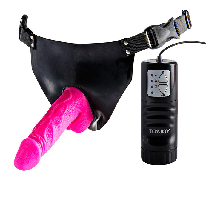 adult sex toy Toy Joy Pink Powergirl Strap On Vibrating DongSex Toys > Realistic Dildos and Vibes > Vibrating Strap OnsRaspberry Rebel