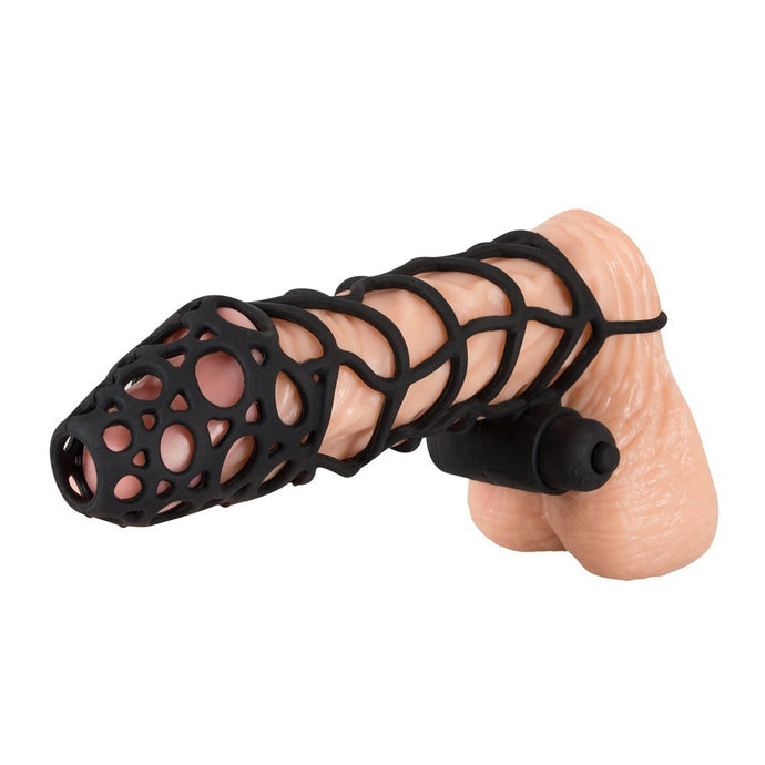 adult sex toy Black Velvet Soft Touch Penis Cage Sleeve And VibeSex Toys > Sex Toys For Men > Penis SleevesRaspberry Rebel