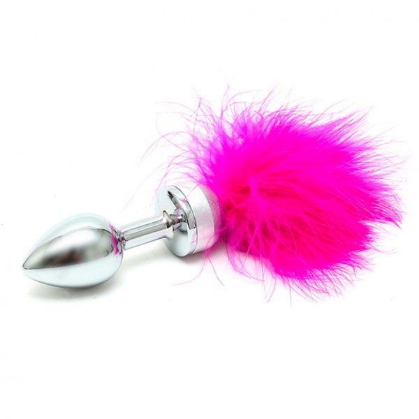 adult sex toy Small Butt Plug With Pink FeathersAnal Range > Tail Butt PlugsRaspberry Rebel