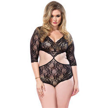 Load image into Gallery viewer, adult sex toy Leg Avenue Cut Out Floral Lace Teddy UK 18 to 22Clothes &gt; Plus Size LingerieRaspberry Rebel
