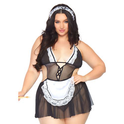 adult sex toy Leg Avenue Roleplay Fantasy French Maid Plus Size UK 18 to 22Clothes > Plus Size LingerieRaspberry Rebel