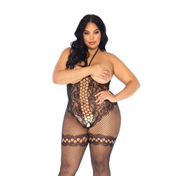 adult sex toy Leg Avenue Cupless Halter Bodystocking UK 18 to 22Clothes > Plus Size LingerieRaspberry Rebel
