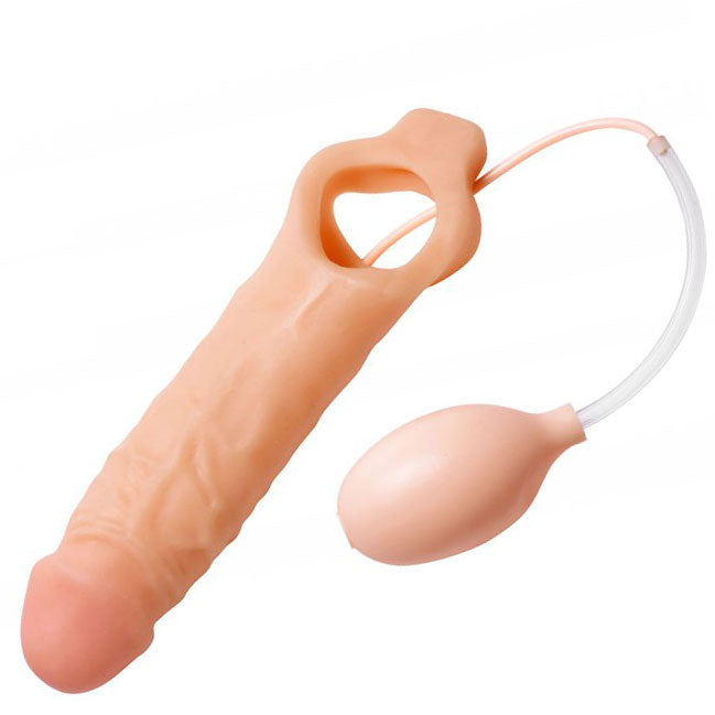 adult sex toy Size Matters Realistic Ejaculating Penis SheathSex Toys > Sex Toys For Men > Penis ExtendersRaspberry Rebel