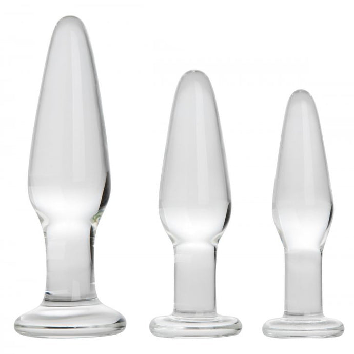 adult sex toy Dosha 3 Piece Glass Anal Plug KitAnal Range > Butt PlugsRaspberry Rebel