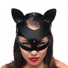 Load image into Gallery viewer, adult sex toy Master Series Bad Kitten Leather Cat MaskBondage Gear &gt; Bondage HoodsRaspberry Rebel
