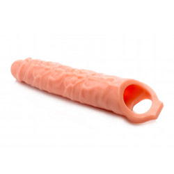 adult sex toy Size Matters 3 Inch Flesh Penis Extender SleeveSex Toys > Sex Toys For Men > Penis ExtendersRaspberry Rebel