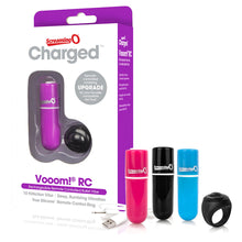 Load image into Gallery viewer, adult sex toy Screaming O Charged Vooom Pink Remote Control Bullet Vibe&gt; Sex Toys For Ladies &gt; Mini VibratorsRaspberry Rebel
