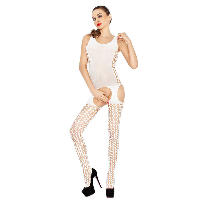 adult sex toy Passion Mesh Body with Circle Fishnet Legs Body Stocking WhiteClothes > Bodies and PlaysuitsRaspberry Rebel