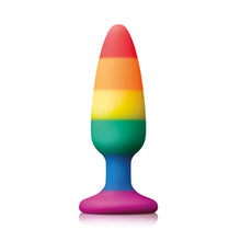 Load image into Gallery viewer, adult sex toy Pride Pleasure Plug Rainbow MediumAnal Range &gt; Butt PlugsRaspberry Rebel
