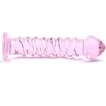 Load image into Gallery viewer, adult sex toy Textured Pink Glass Dildo&gt; Sex Toys &gt; GlassRaspberry Rebel
