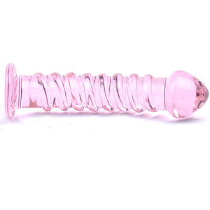 adult sex toy Textured Pink Glass Dildo> Sex Toys > GlassRaspberry Rebel