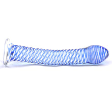Load image into Gallery viewer, adult sex toy Glass Dildo With Blue Spiral Design&gt; Sex Toys &gt; GlassRaspberry Rebel
