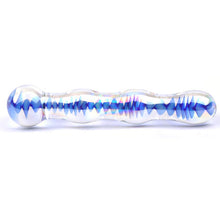 Load image into Gallery viewer, adult sex toy Blue Wavy Glass Dildo&gt; Sex Toys &gt; GlassRaspberry Rebel
