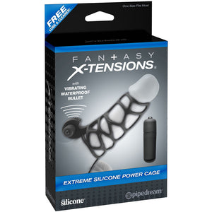adult sex toy Fantasy Xtensions Silicone Extreme Power Vibrating Cock CageSex Toys > Sex Toys For Men > Penis SleevesRaspberry Rebel