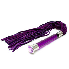 Load image into Gallery viewer, adult sex toy Purple Suede Flogger With Glass Handle And CrystalBondage Gear &gt; WhipsRaspberry Rebel
