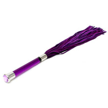 Load image into Gallery viewer, adult sex toy Purple Suede Flogger With Glass Handle And CrystalBondage Gear &gt; WhipsRaspberry Rebel
