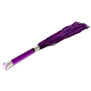 adult sex toy Purple Suede Flogger With Glass Handle And CrystalBondage Gear > WhipsRaspberry Rebel